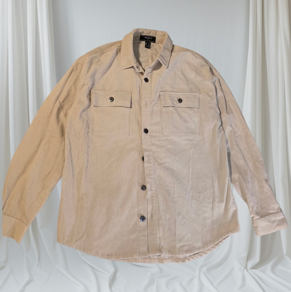 Forever 21 Cream Corduroy Shirt